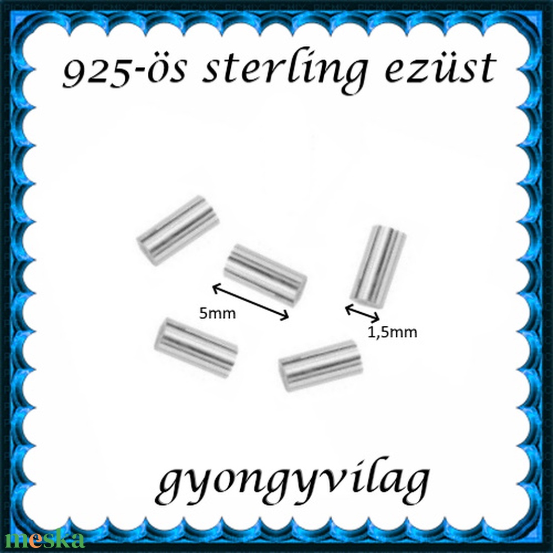 925-ös sterling ezüst ékszerkellék: köztes/gyöngy/díszitőelem EKÖ 32 5x1,5 5db/csomag - gyöngy, ékszerkellék - egyéb alkatrész - Meska.hu 925-ös sterling ezüst ékszerkellék: köztes/gyöngy/díszitőelem EKÖ 32 5x1,5 5db/csomag - gyöngy, ékszerkellék - egyéb alkatrész - Meska.hu