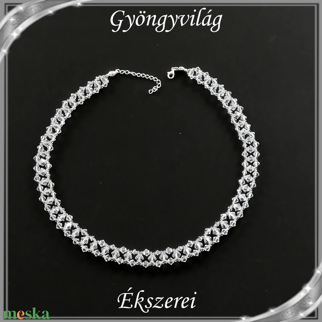 Esküvői, menyasszonyi choker lánc, swarovszki kristály SL-ESW05 clear - ékszer - nyaklánc - medál nélküli nyaklánc - Meska.hu