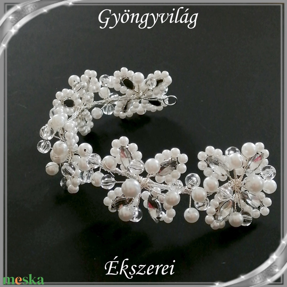 Ékszerek-hajdíszek, hajcsatok: Esküvői, menyasszonyi, alkalmi hajdísz S-H-fü26 - esküvő - hajdísz - kontydísz & hajdísz - Meska.hu