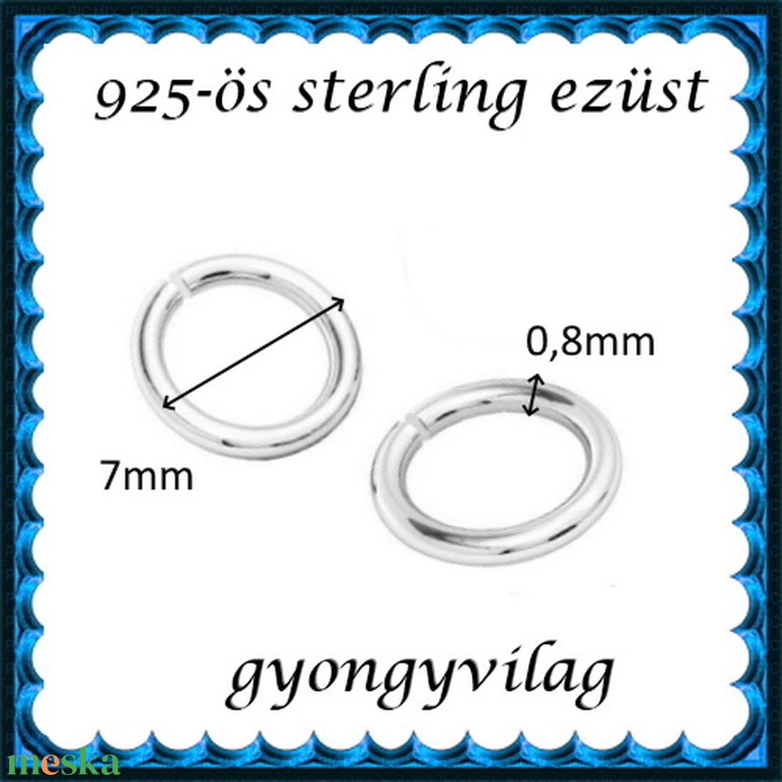 925-ös sterling ezüst ékszerkellék: karika nyitott ESZK NY 5 x 1,3mm 1db/csomag - gyöngy, ékszerkellék - egyéb alkatrész - Meska.hu 925-ös sterling ezüst ékszerkellék: karika nyitott ESZK NY 5 x 1,3mm 1db/csomag - gyöngy, ékszerkellék - egyéb alkatrész - Meska.hu
