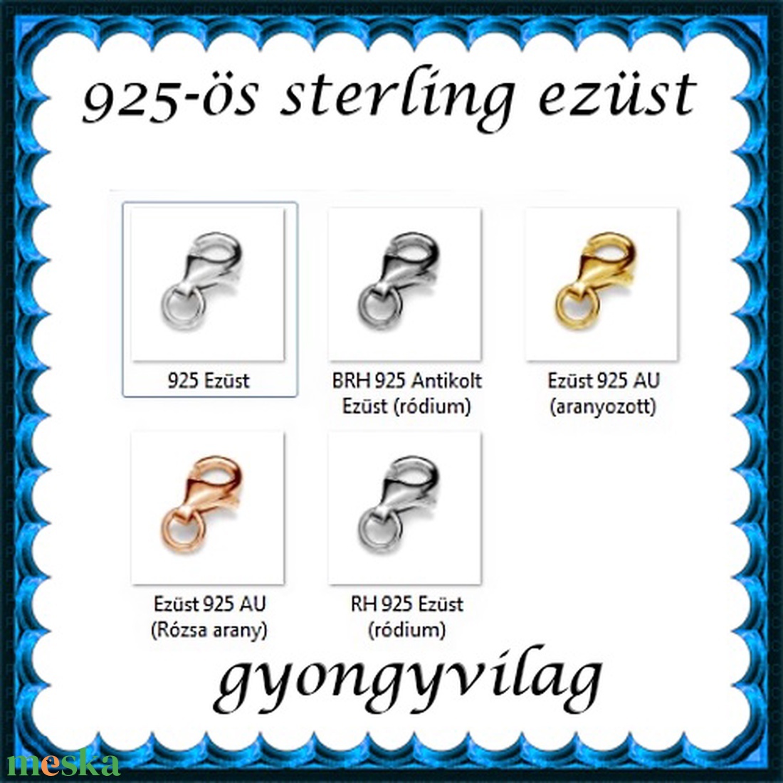 925-ös sterling ezüst ékszerkellék: lánckalocs  ELK 1S 19-19g - gyöngy, ékszerkellék - egyéb alkatrész - Meska.hu