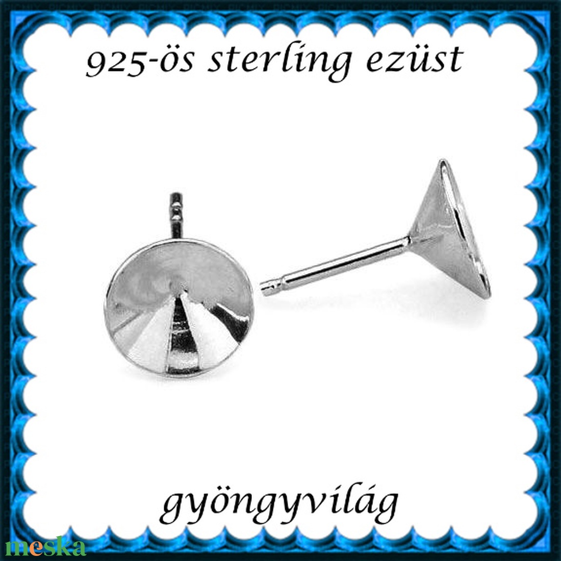 925-ös sterling ezüst ékszerkellék: fülbevaló kapocs, bedugós EFK B 28-8 - kellékek & szerszámok - ékszerkellék - fülbevaló kapocs - Meska.hu