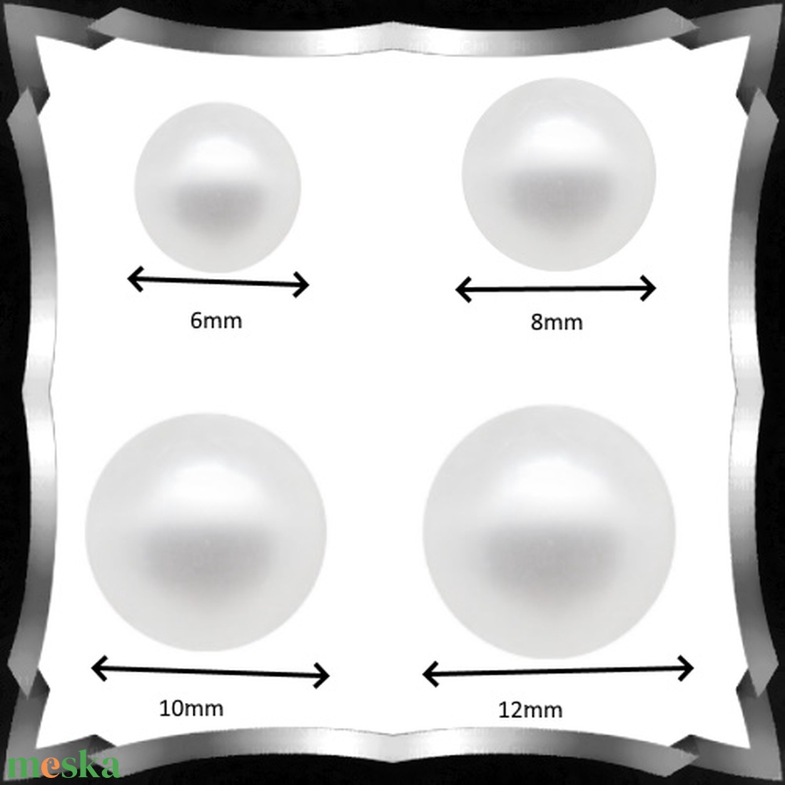 Gyöngyök: polaris gyöngy POL-white 6-8-10-12mm-es - gyöngy, ékszerkellék - igazgyöngy - Meska.hu