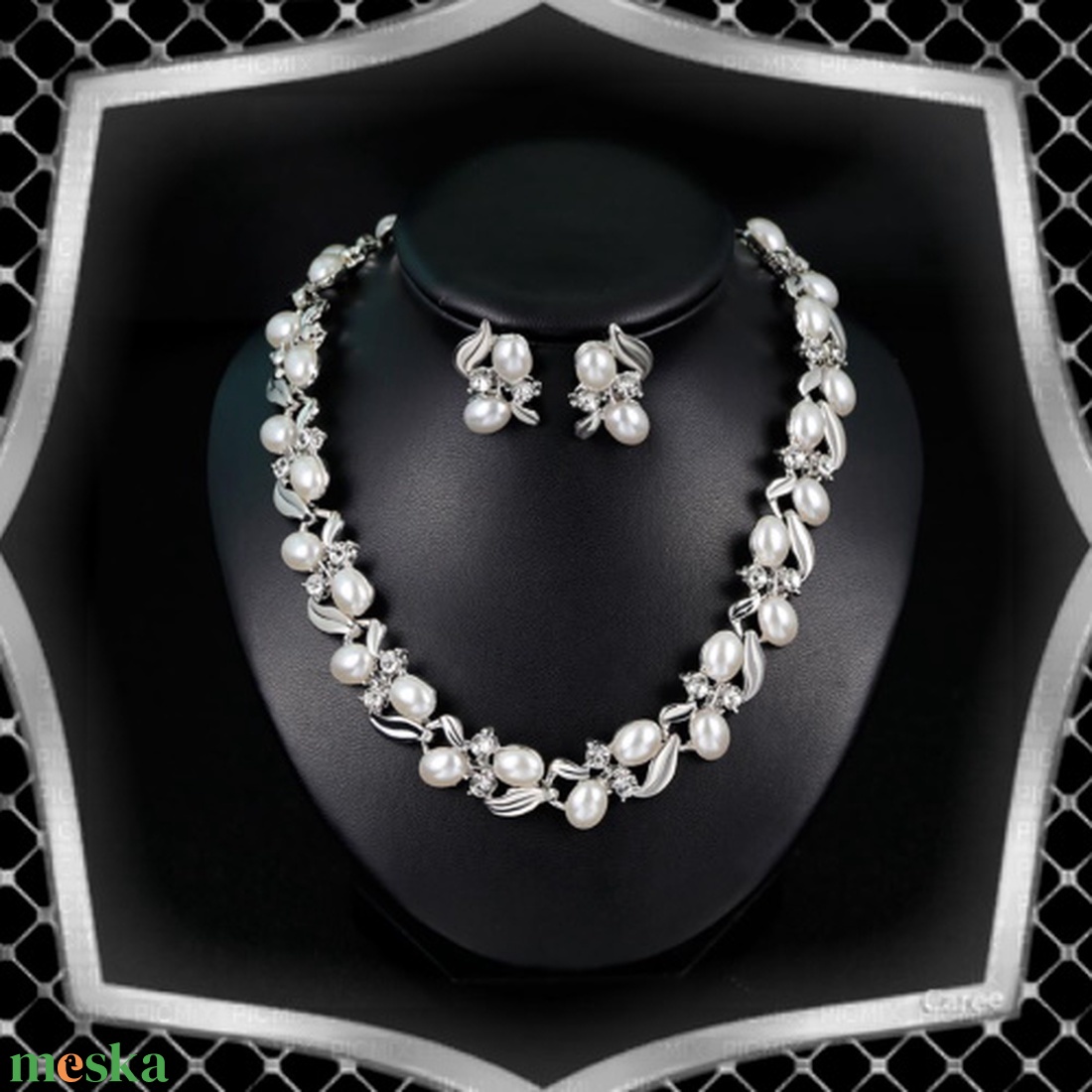 Ékszerek-szettek: Esküvői, menyasszonyi, alkalmi ékszer szett, ES-SZÉ10e f - esküvő - ékszer - ékszerszett - Meska.hu