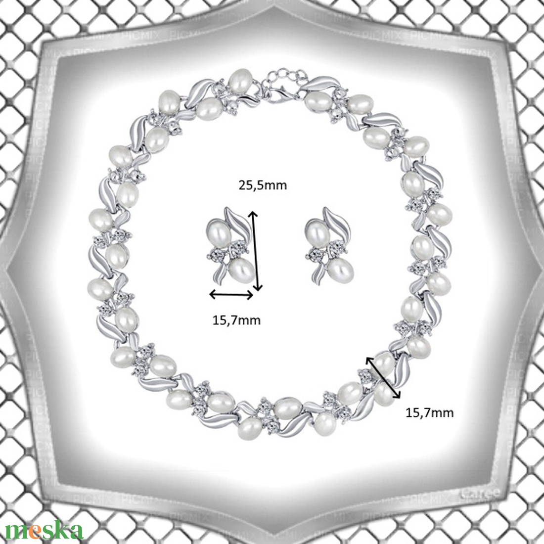 Ékszerek-szettek: Esküvői, menyasszonyi, alkalmi ékszer szett, ES-SZÉ10e f - esküvő - ékszer - ékszerszett - Meska.hu