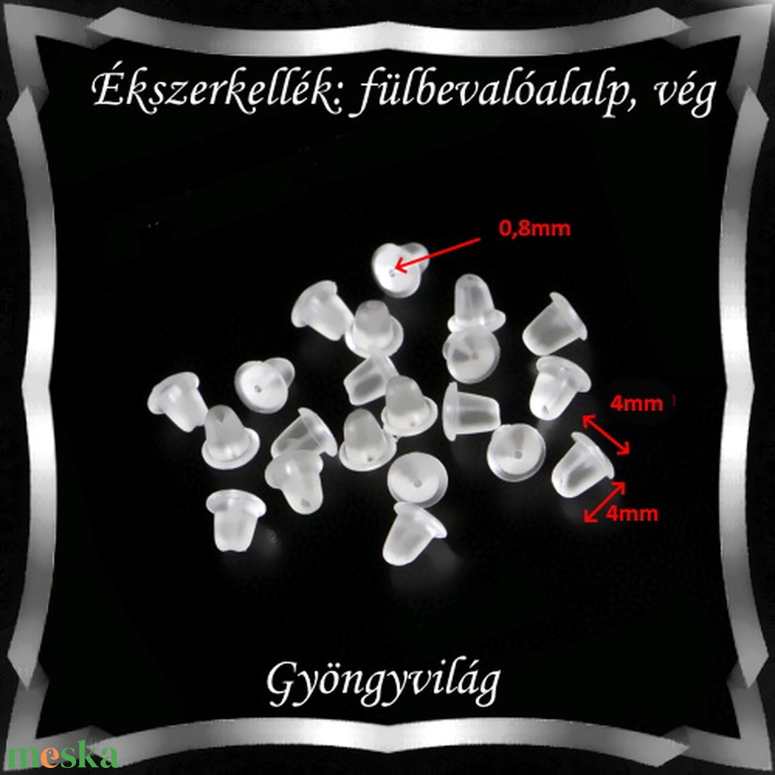 Ékszerkellék: fülbevaló vég/shift BFK-SZ 05 4x4 szilikon 50db - kellékek & szerszámok - gyöngyfűzés kellékek - egyéb alkatrész - Meska.hu Ékszerkellék: fülbevaló vég/shift BFK-SZ 05 4x4 szilikon 50db - kellékek & szerszámok - gyöngyfűzés kellékek - egyéb alkatrész - Meska.hu