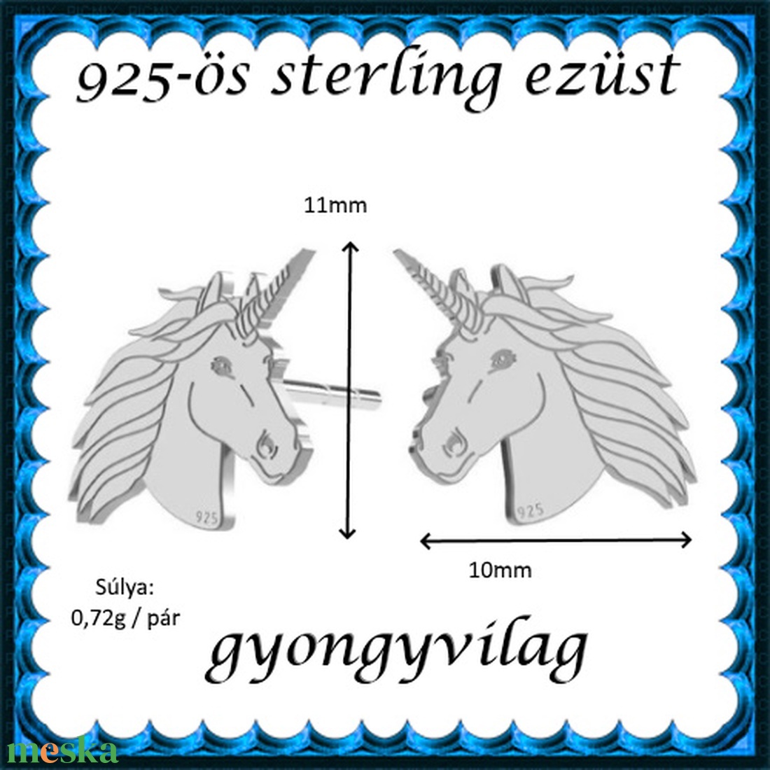 925-ös sterling ezüst ékszerek: fülbevaló EF01 - ékszer - fülbevaló - pötty fülbevaló - Meska.hu