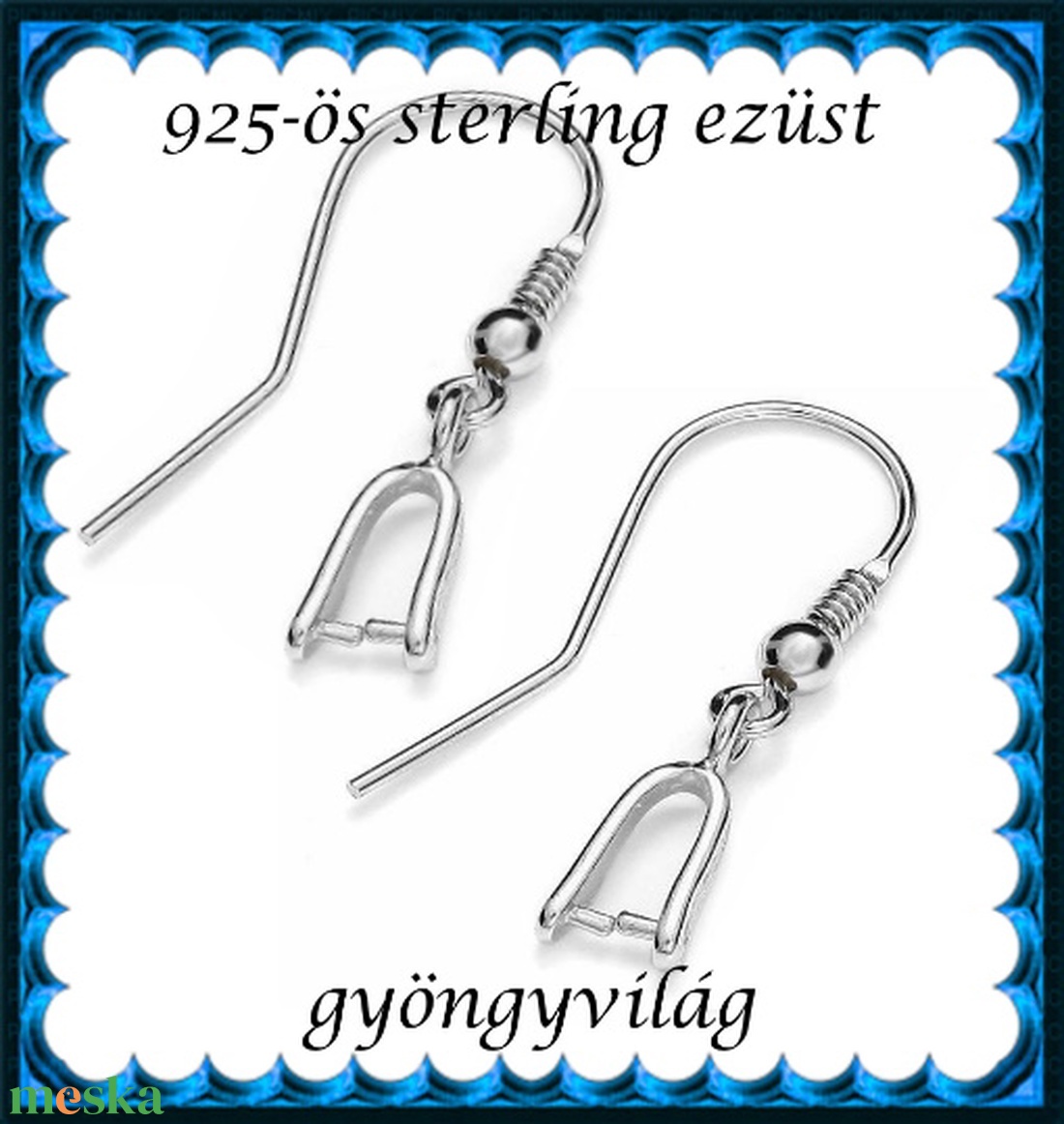925-ös sterling ezüst ékszerkellék: fülbevalóalap akasztós EFK A 100 - kellékek & szerszámok - ékszerkellék - fülbevaló alap - Meska.hu 925-ös sterling ezüst ékszerkellék: fülbevalóalap akasztós EFK A 100 - kellékek & szerszámok - ékszerkellék - fülbevaló alap - Meska.hu