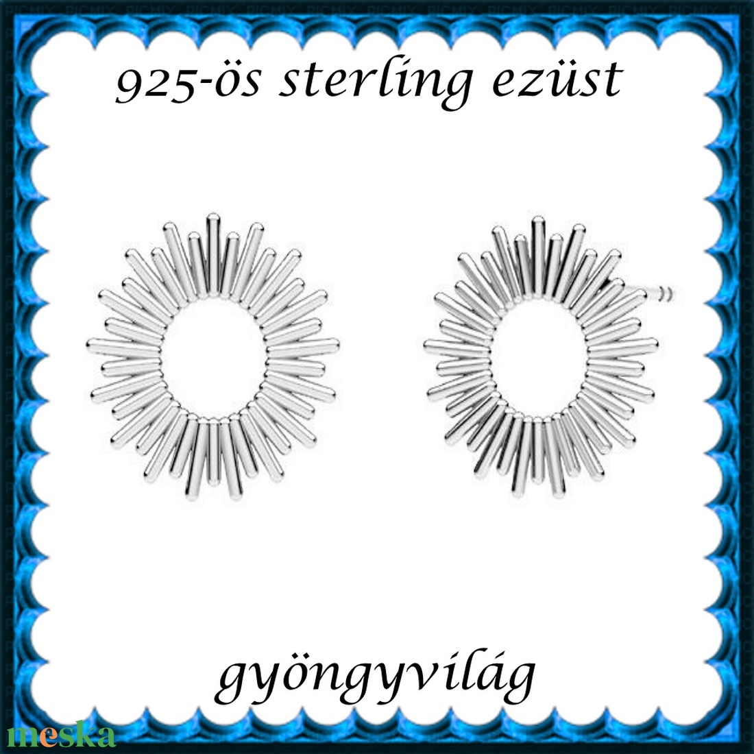 925-ös sterling ezüst ékszerek: fülbevaló EF27 - ékszer - fülbevaló - pötty fülbevaló - Meska.hu