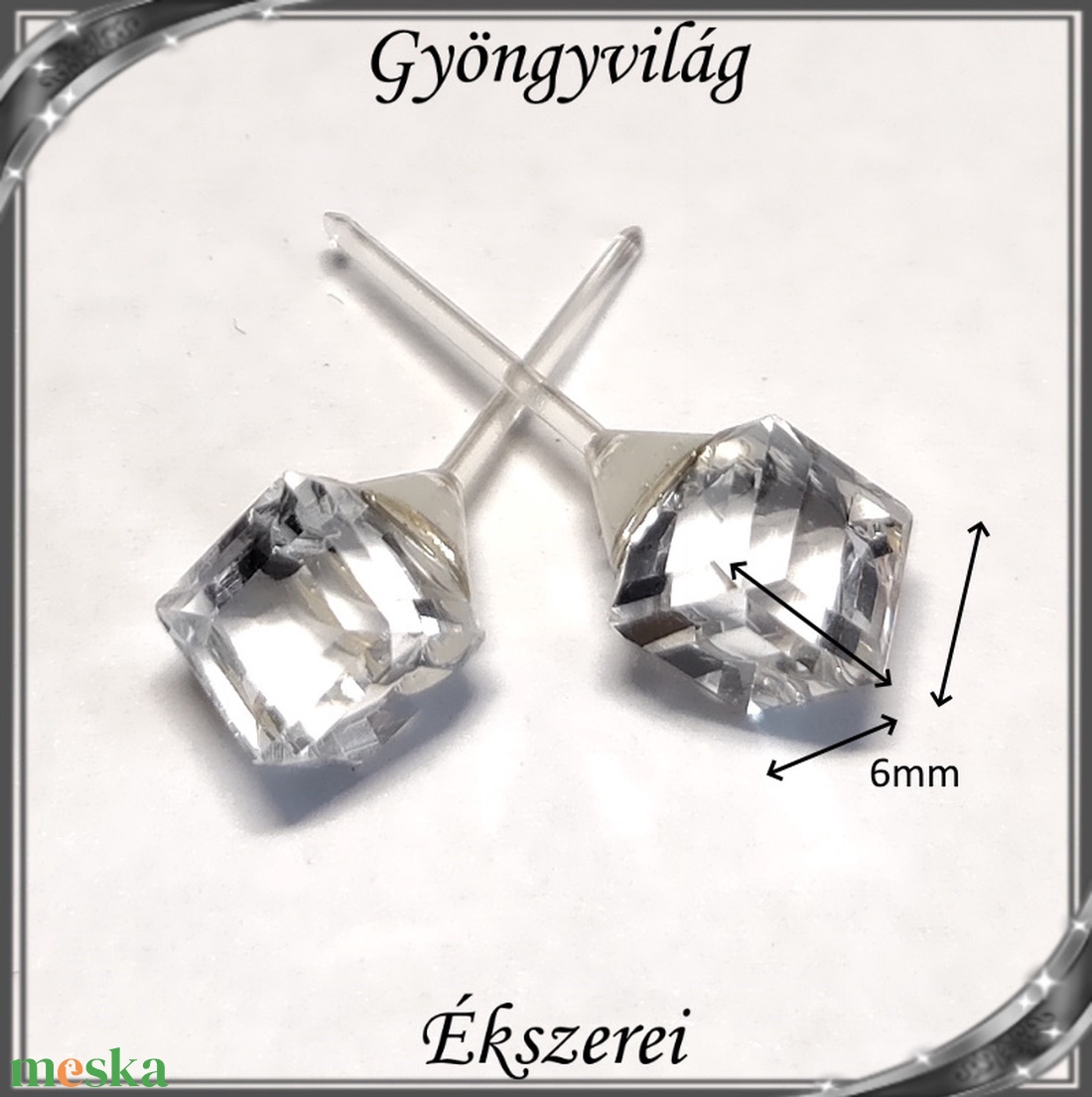 Ékszerek-fülbevalók: szilikon fülbevaló SFSZ-K05-6 kocka 6mm-es 8pár díszdobozban - ékszer - fülbevaló - pötty fülbevaló - Meska.hu Ékszerek-fülbevalók: szilikon fülbevaló SFSZ-K05-6 kocka 6mm-es 8pár díszdobozban - ékszer - fülbevaló - pötty fülbevaló - Meska.hu
