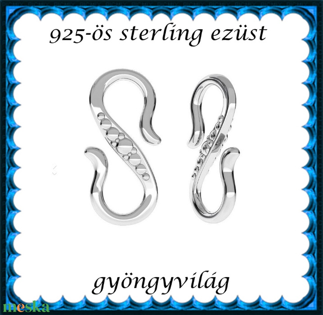 925-ös ezüst S lánckapocs ELK S 09 - kellékek & szerszámok - gyöngyfűzés kellékek - egyéb alkatrész - Meska.hu