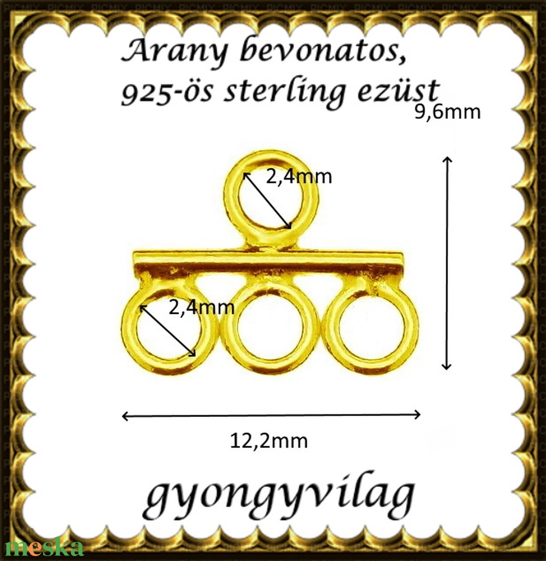 925-ös sterling ezüst ékszerkellék: kandeláber/ továbbépíthető EKA 63g - kellékek & szerszámok - gyöngyfűzés kellékek - egyéb alkatrész - Meska.hu