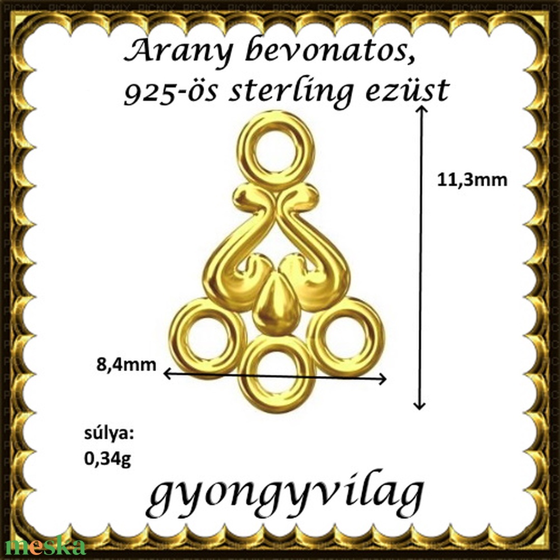 925-ös sterling ezüst ékszerkellék: kandeláber/ továbbépíthető EKA 64g - kellékek & szerszámok - gyöngyfűzés kellékek - egyéb alkatrész - Meska.hu