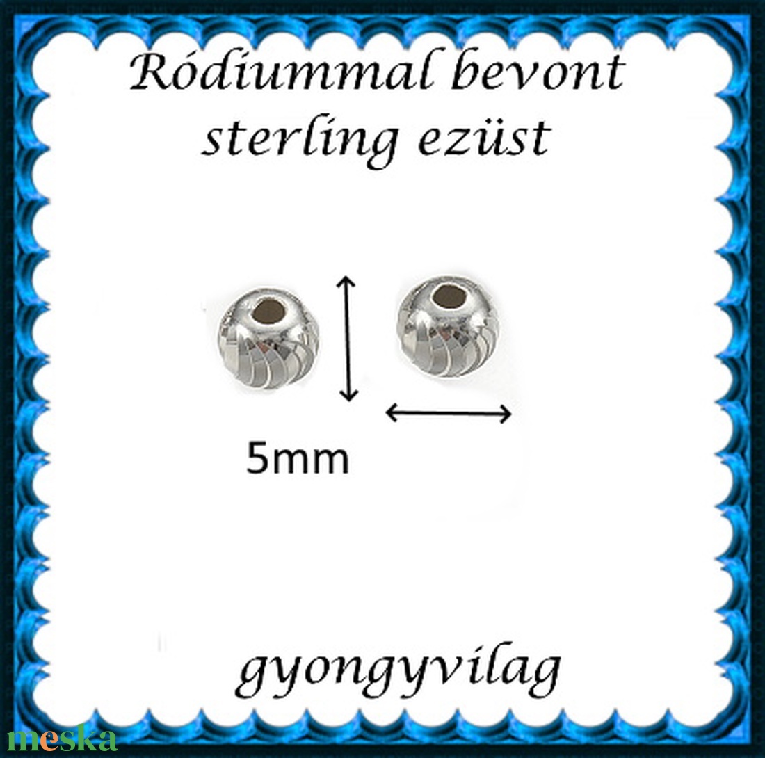 925-ös sterling ezüst ékszerkellék: köztes/gyöngy/díszitőelem EKÖ103-5r - kellékek & szerszámok - gyöngyfűzés kellékek - fém köztesek - Meska.hu 925-ös sterling ezüst ékszerkellék: köztes/gyöngy/díszitőelem EKÖ103-5r - kellékek & szerszámok - gyöngyfűzés kellékek - fém köztesek - Meska.hu