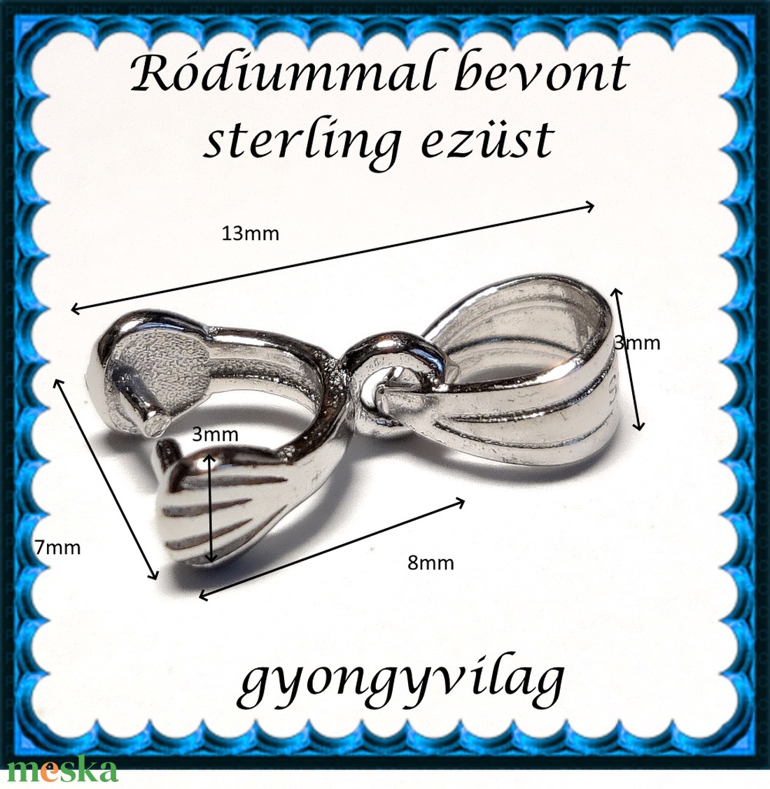 925-ös sterling ezüst ékszerkellék: medáltartó, medálkapocs EMK 119-13r - kellékek & szerszámok - ékszerkellék - medáltartó, medálkapocs - Meska.hu 925-ös sterling ezüst ékszerkellék: medáltartó, medálkapocs EMK 119-13r - kellékek & szerszámok - ékszerkellék - medáltartó, medálkapocs - Meska.hu