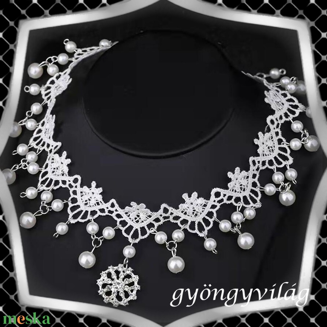 Esküvői, menyasszonyi, alkalmi choker nyakpánt, ES-L11 - esküvő - ékszer - nyaklánc - Meska.hu Esküvői, menyasszonyi, alkalmi choker nyakpánt, ES-L11 - esküvő - ékszer - nyaklánc - Meska.hu