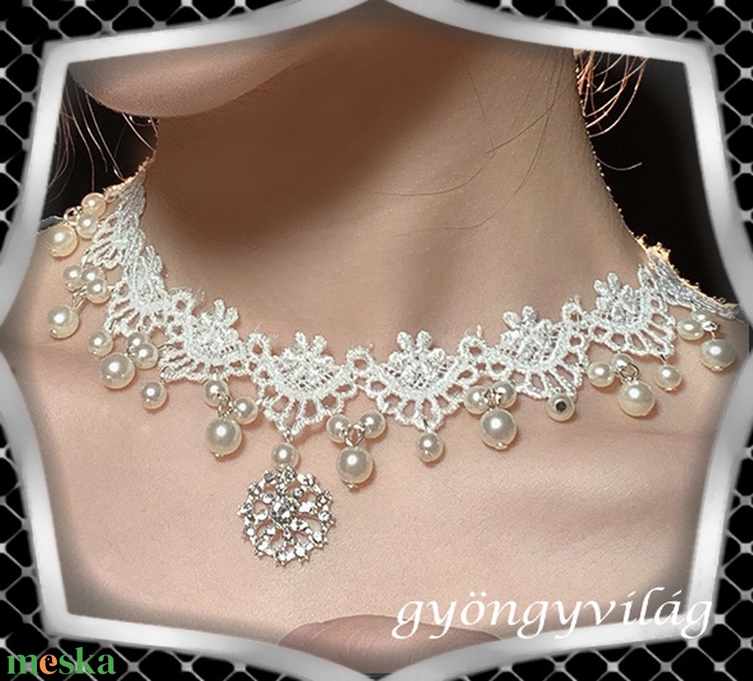 Esküvői, menyasszonyi, alkalmi choker nyakpánt, ES-L11 - esküvő - ékszer - nyaklánc - Meska.hu Esküvői, menyasszonyi, alkalmi choker nyakpánt, ES-L11 - esküvő - ékszer - nyaklánc - Meska.hu