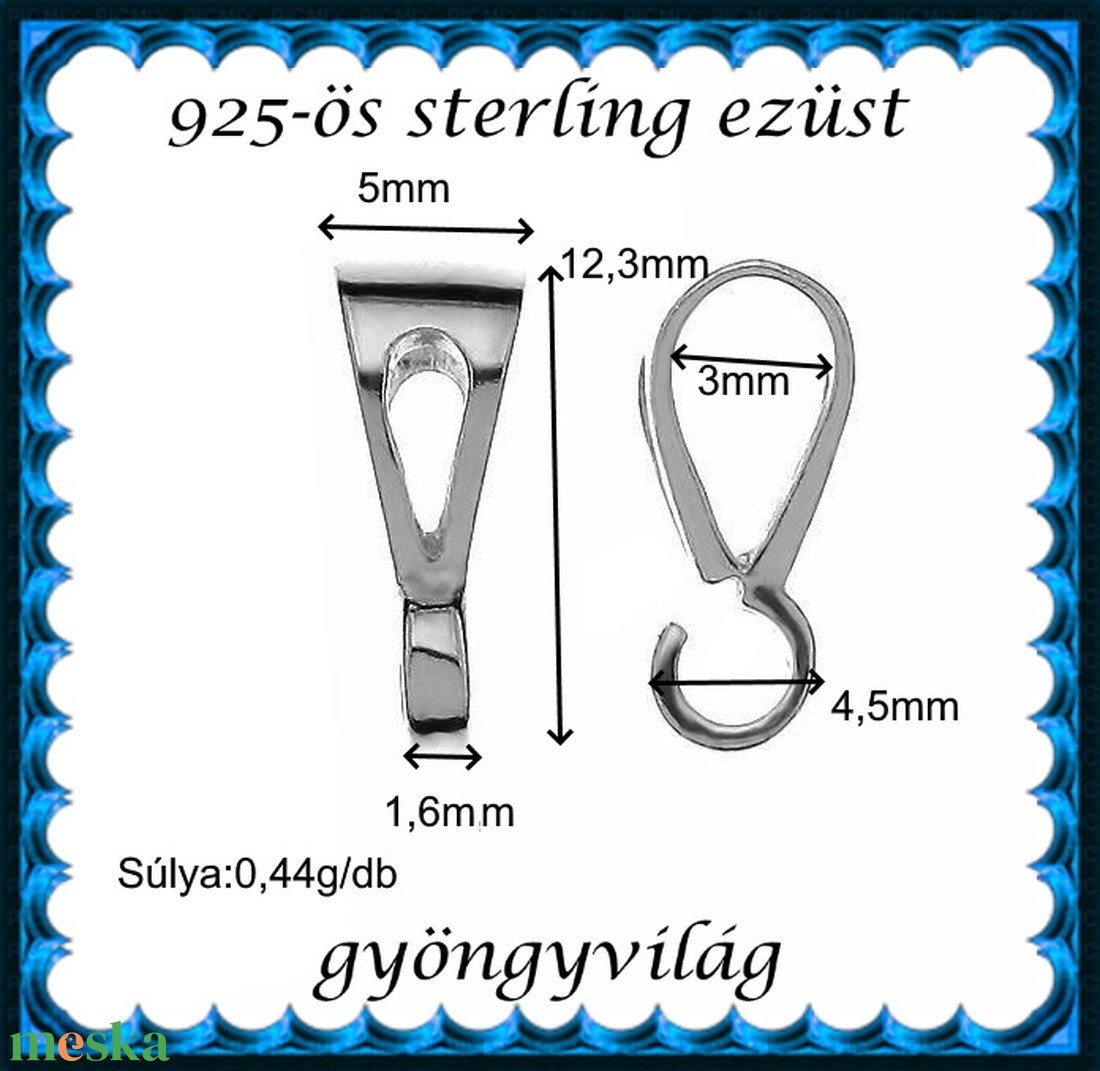 925-ös sterling ezüst ékszerkellék: medáltartó, medálkapocs EMT 46 - kellékek & szerszámok - ékszerkellék - medáltartó, medálkapocs - Meska.hu 925-ös sterling ezüst ékszerkellék: medáltartó, medálkapocs EMT 46 - kellékek & szerszámok - ékszerkellék - medáltartó, medálkapocs - Meska.hu