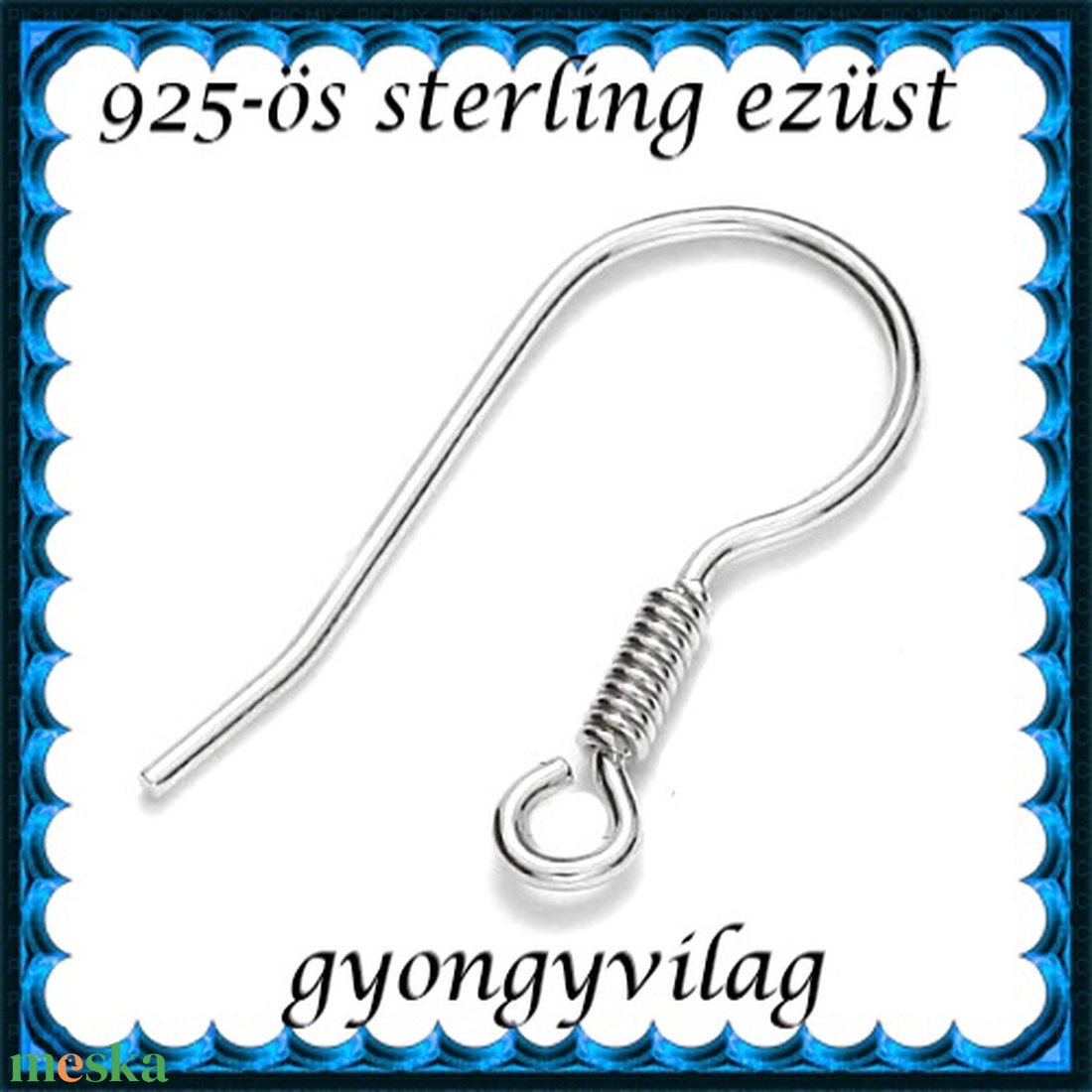 925-ös sterling ezüst ékszerkellék: fülbevalóalap akasztós EFK A 68 - kellékek & szerszámok - ékszerkellék - fülbevaló alap - Meska.hu 925-ös sterling ezüst ékszerkellék: fülbevalóalap akasztós EFK A 68 - kellékek & szerszámok - ékszerkellék - fülbevaló alap - Meska.hu