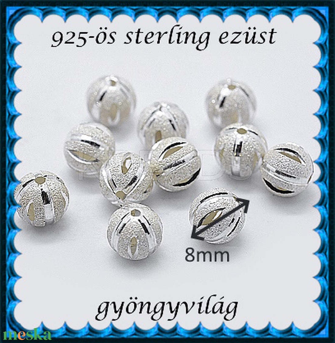 925-ös sterling ezüst ékszerkellék: köztes / gyöngy / dísz EKÖ 104-8 - kellékek & szerszámok - gyöngyfűzés kellékek - fém köztesek - Meska.hu 925-ös sterling ezüst ékszerkellék: köztes / gyöngy / dísz EKÖ 104-8 - kellékek & szerszámok - gyöngyfűzés kellékek - fém köztesek - Meska.hu