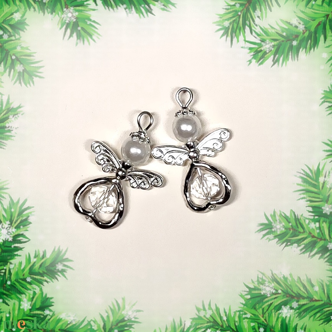 Gyöngyből készített karácsonyi angyalka S-KA03e 2db/csomag - otthon & életmód - dekoráció - dísztárgy - Meska.hu Gyöngyből készített karácsonyi angyalka S-KA03e 2db/csomag - otthon & életmód - dekoráció - dísztárgy - Meska.hu