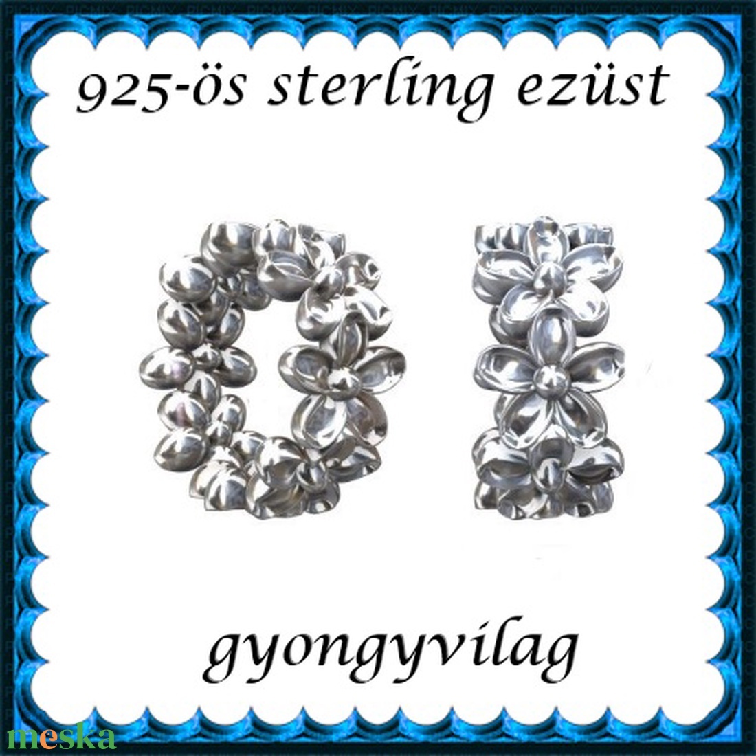 925-ös sterling ezüst ékszerkellék: köztes / gyöngy / dísz EKÖ 66r - kellékek & szerszámok - gyöngyfűzés kellékek - egyéb alkatrész - Meska.hu