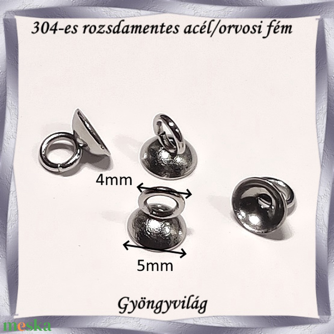 304 Nemes acél ékszerkellék: medálkapocs NAMK 03-5 2db/cs - kellékek & szerszámok - ékszerkellék - medáltartó, medálkapocs - Meska.hu 304 Nemes acél ékszerkellék: medálkapocs NAMK 03-5 2db/cs - kellékek & szerszámok - ékszerkellék - medáltartó, medálkapocs - Meska.hu