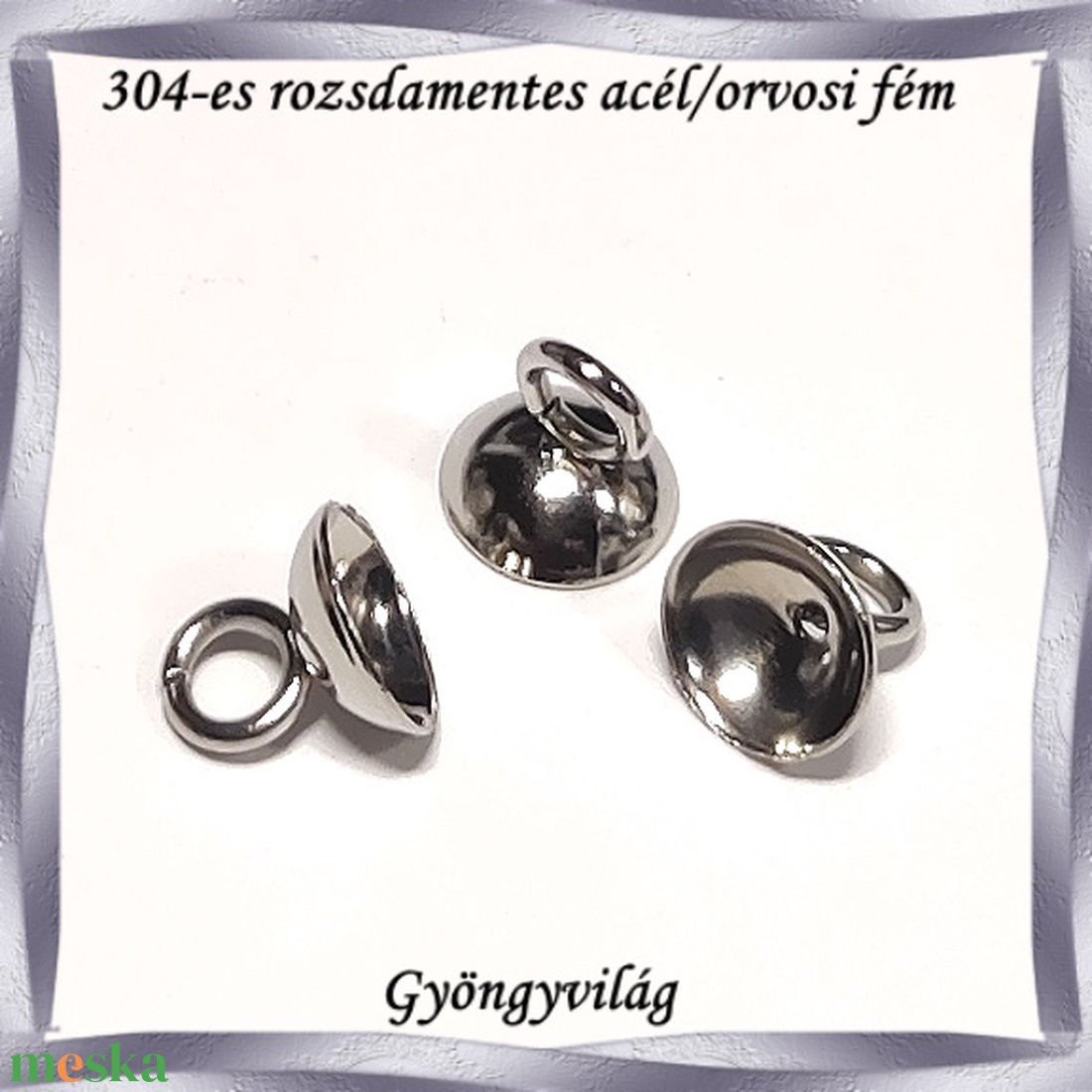 304 Nemes acél ékszerkellék: medálkapocs NAMK 03-6 2db/cs - kellékek & szerszámok - ékszerkellék - medáltartó, medálkapocs - Meska.hu 304 Nemes acél ékszerkellék: medálkapocs NAMK 03-6 2db/cs - kellékek & szerszámok - ékszerkellék - medáltartó, medálkapocs - Meska.hu