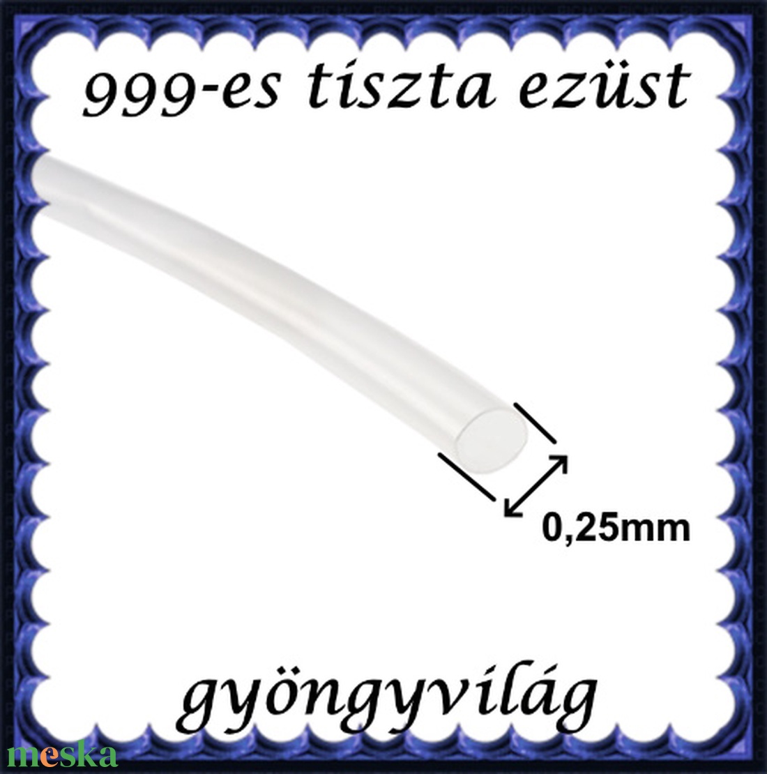 999-es tiszta ezüst ékszerkellék: ezüst huzal 999EH 0,25mm  Soft (lágy) - kellékek & szerszámok - gyöngyfűzés kellékek - egyéb alkatrész - Meska.hu