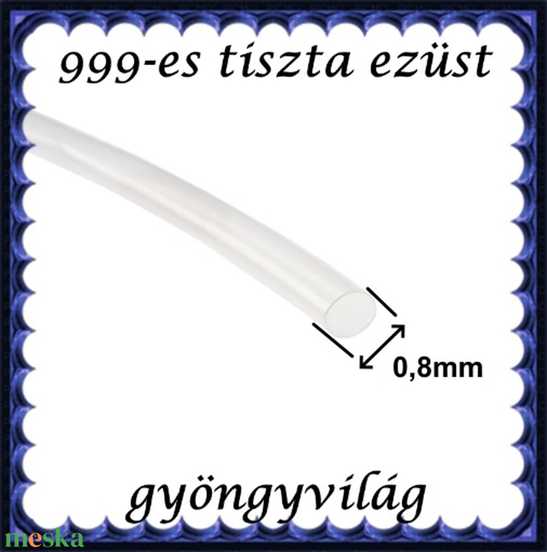 999-es tiszta ezüst ékszerkellék: ezüst huzal 999EH 0,8mm Soft (lágy) - kellékek & szerszámok - gyöngyfűzés kellékek - egyéb alkatrész - Meska.hu 999-es tiszta ezüst ékszerkellék: ezüst huzal 999EH 0,8mm Soft (lágy) - kellékek & szerszámok - gyöngyfűzés kellékek - egyéb alkatrész - Meska.hu