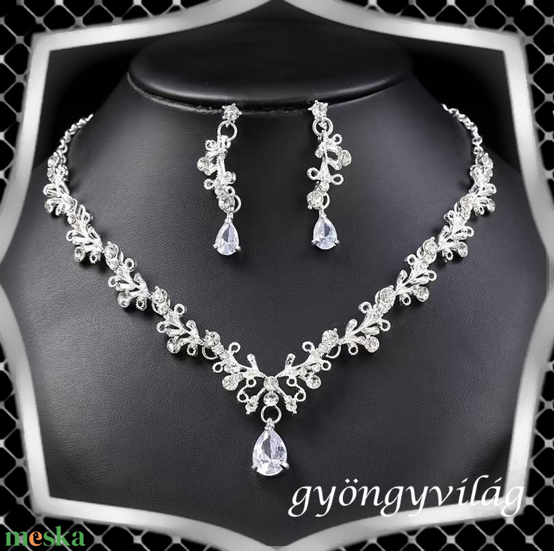 Ékszerek-szettek: Esküvői, menyasszonyi, alkalmi ékszer szett+tiara ES-SZT17-1 - esküvő - hajdísz - fésűs hajdísz - Meska.hu