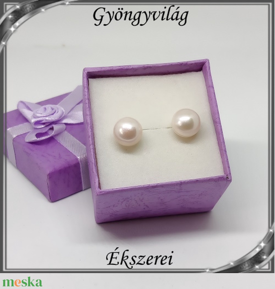 Fülbevalók: igazgyöngy , 925-ös sterling ezüst SFE-IGY02-10d díszdobozban - ékszer - fülbevaló - pötty fülbevaló - Meska.hu Fülbevalók: igazgyöngy , 925-ös sterling ezüst SFE-IGY02-10d díszdobozban - ékszer - fülbevaló - pötty fülbevaló - Meska.hu