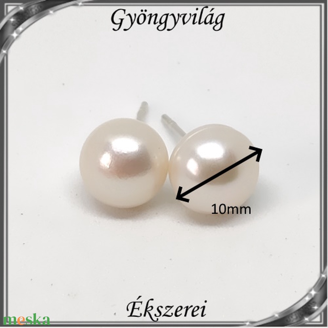 Fülbevalók: igazgyöngy , 925-ös sterling ezüst SFE-IGY02-10d díszdobozban - ékszer - fülbevaló - pötty fülbevaló - Meska.hu Fülbevalók: igazgyöngy , 925-ös sterling ezüst SFE-IGY02-10d díszdobozban - ékszer - fülbevaló - pötty fülbevaló - Meska.hu