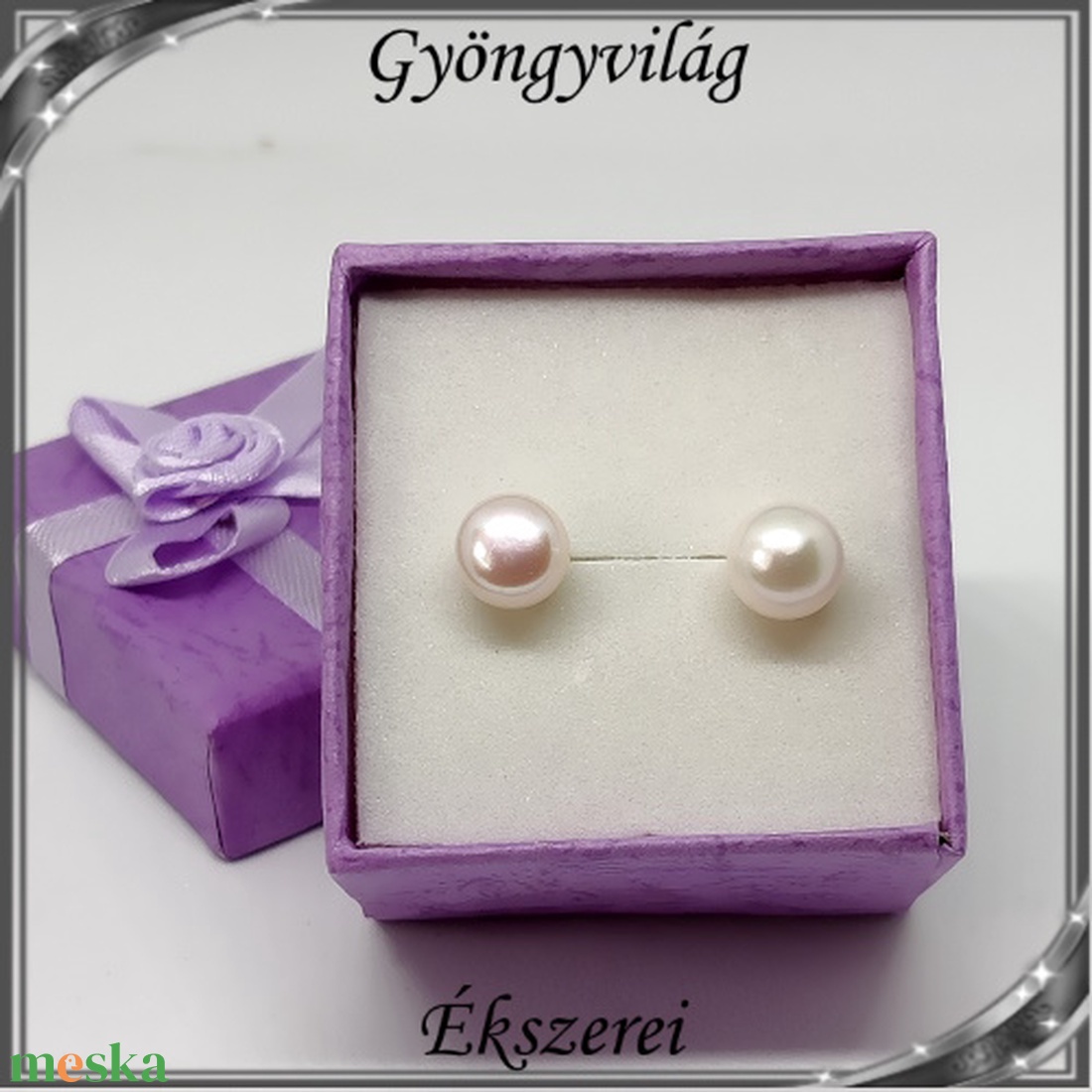 Fülbevalók: igazgyöngy , 925-ös sterling ezüst SFE-IGY02-9d díszdobozban - ékszer - fülbevaló - pötty fülbevaló - Meska.hu Fülbevalók: igazgyöngy , 925-ös sterling ezüst SFE-IGY02-9d díszdobozban - ékszer - fülbevaló - pötty fülbevaló - Meska.hu