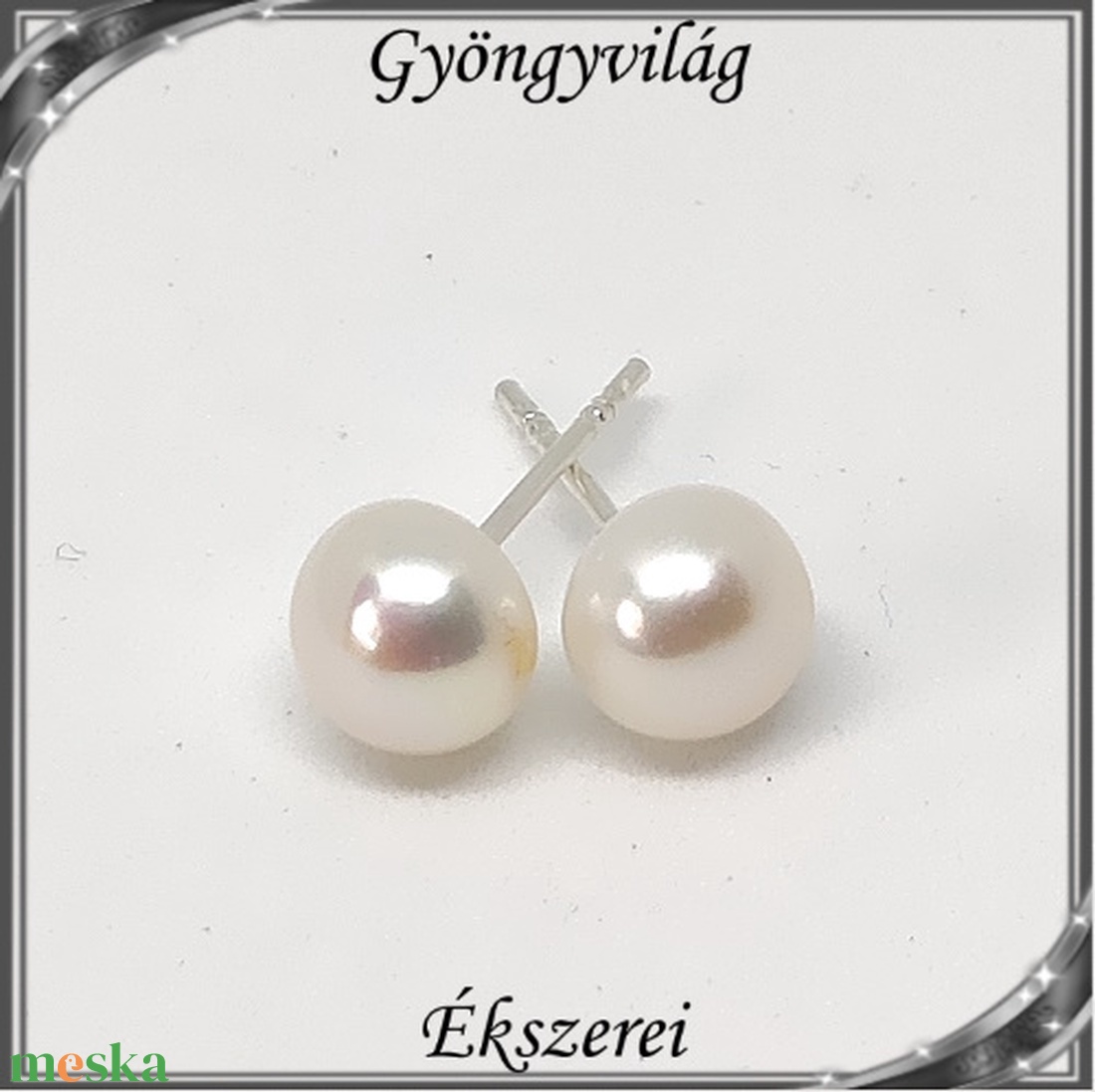 Fülbevalók: igazgyöngy , 925-ös sterling ezüst SFE-IGY02-8 - ékszer - fülbevaló - pötty fülbevaló - Meska.hu Fülbevalók: igazgyöngy , 925-ös sterling ezüst SFE-IGY02-8 - ékszer - fülbevaló - pötty fülbevaló - Meska.hu