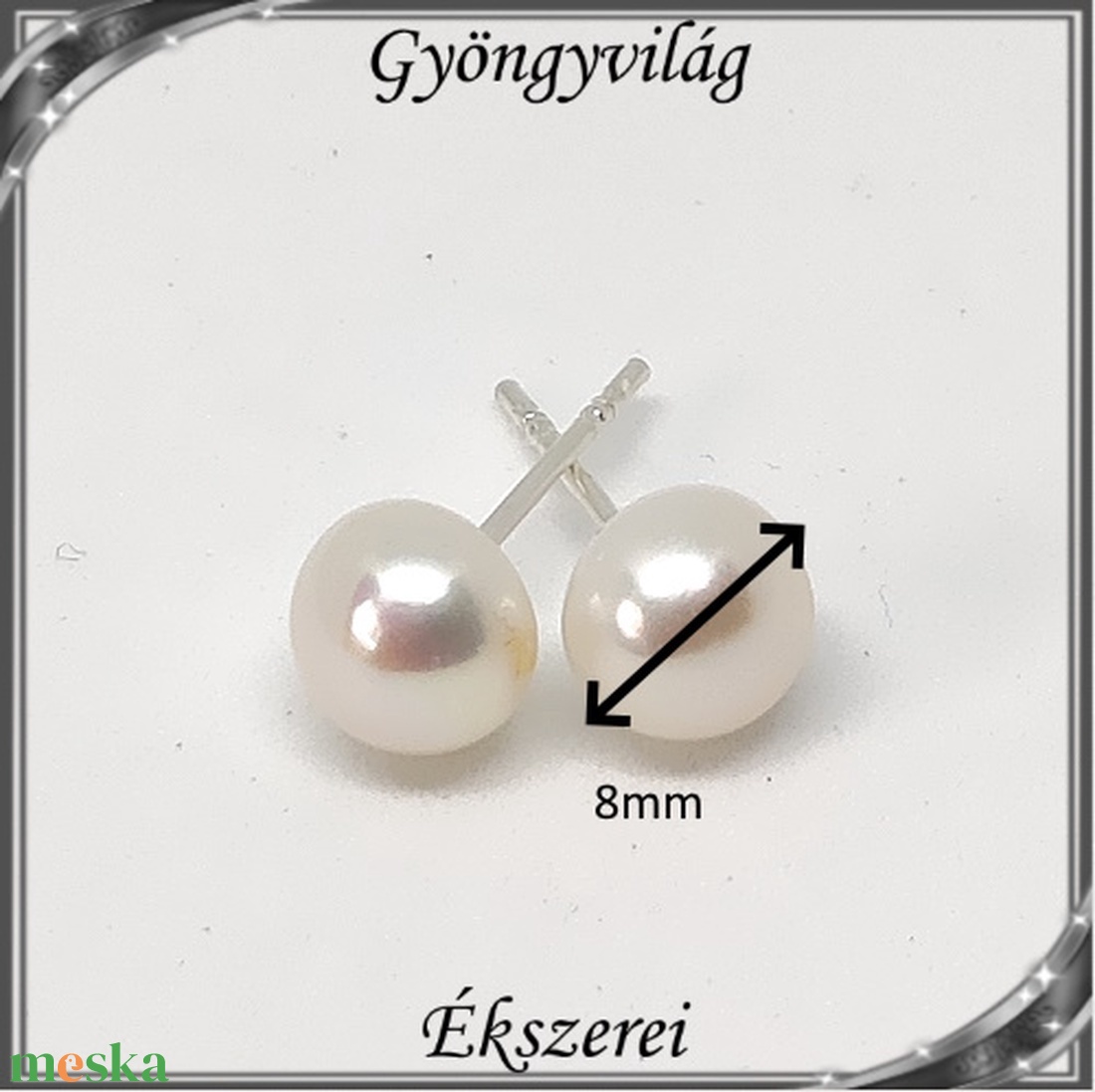 Fülbevalók: igazgyöngy , 925-ös sterling ezüst SFE-IGY02-8 - ékszer - fülbevaló - pötty fülbevaló - Meska.hu Fülbevalók: igazgyöngy , 925-ös sterling ezüst SFE-IGY02-8 - ékszer - fülbevaló - pötty fülbevaló - Meska.hu