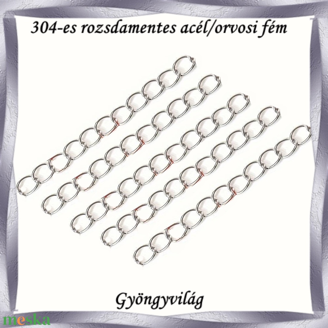 Nemes acél ékszerkellék: lánchosszabbító NALK 01-6-4 5db/csomag - kellékek & szerszámok - ékszerkellék - lánchosszabbító - Meska.hu Nemes acél ékszerkellék: lánchosszabbító NALK 01-6-4 5db/csomag - kellékek & szerszámok - ékszerkellék - lánchosszabbító - Meska.hu