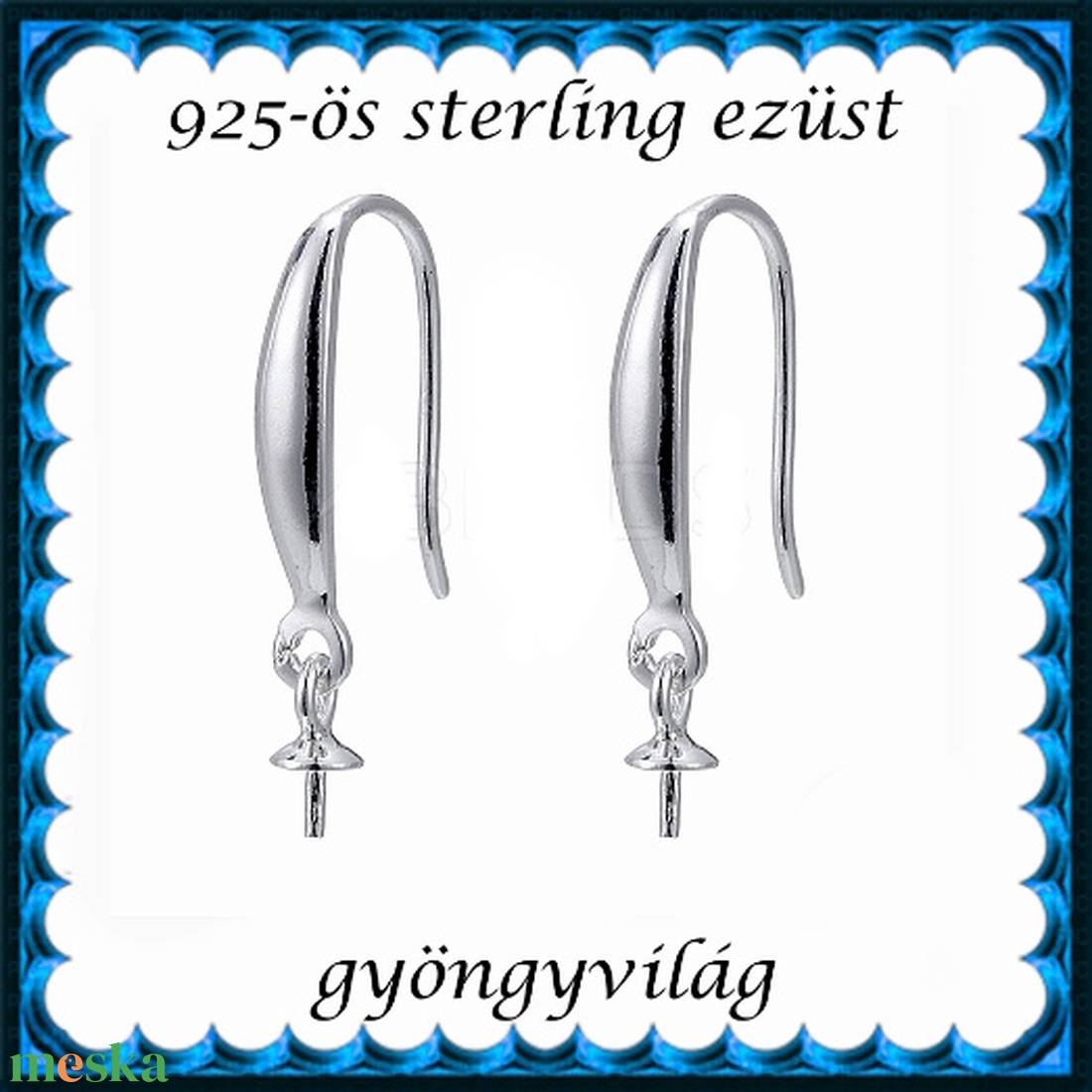925-ös sterling ezüst ékszerkellék: fülbevaló kapocs, akasztós EFK A 103 - kellékek & szerszámok - ékszerkellék - fülbevaló kapocs - Meska.hu 925-ös sterling ezüst ékszerkellék: fülbevaló kapocs, akasztós EFK A 103 - kellékek & szerszámok - ékszerkellék - fülbevaló kapocs - Meska.hu