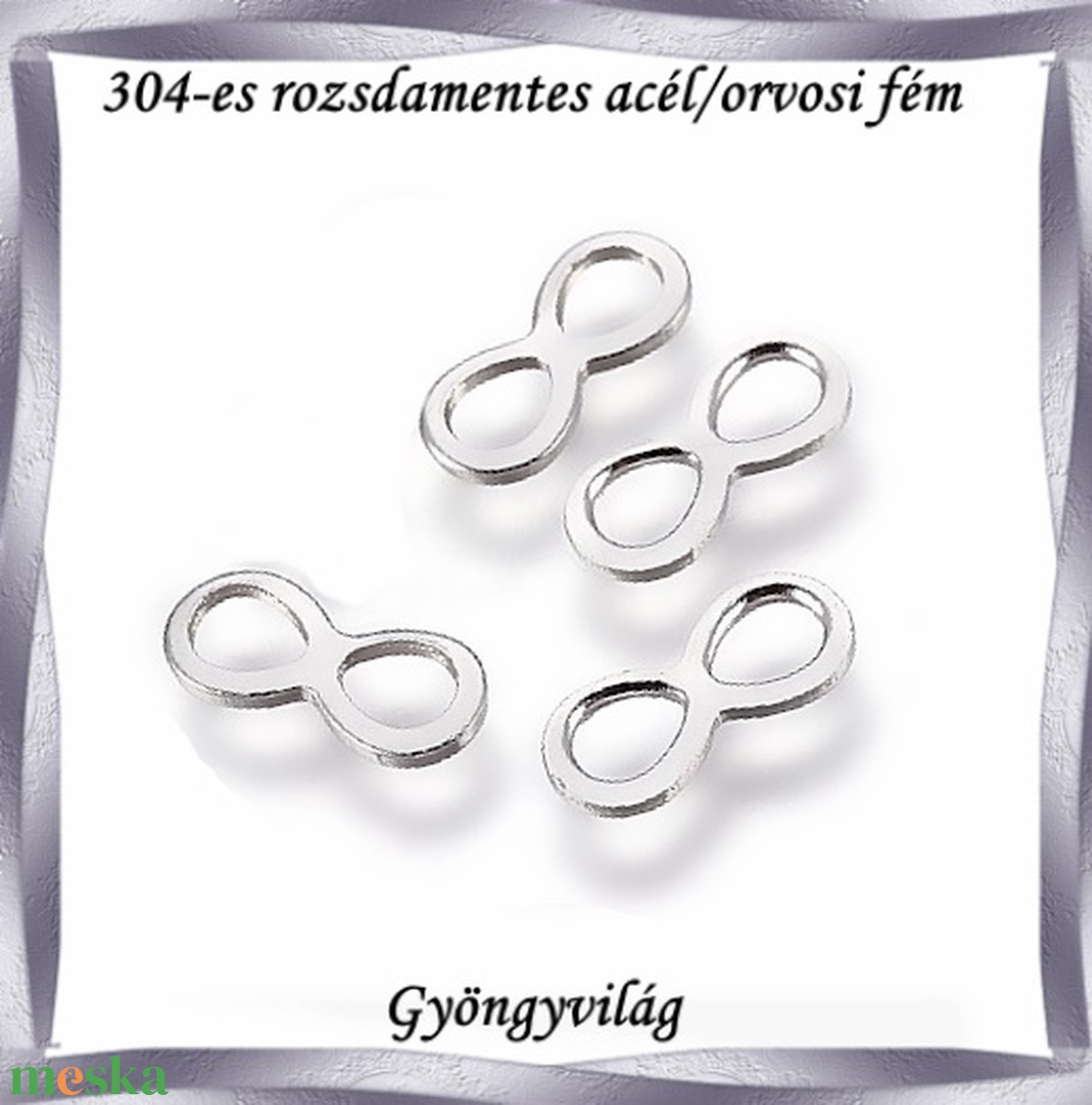 Nemes acél ékszerkellék: medál, caboshon, fityegő NAMCF-12e 4db/cs - kellékek & szerszámok - gyöngyfűzés kellékek - cabochon - Meska.hu