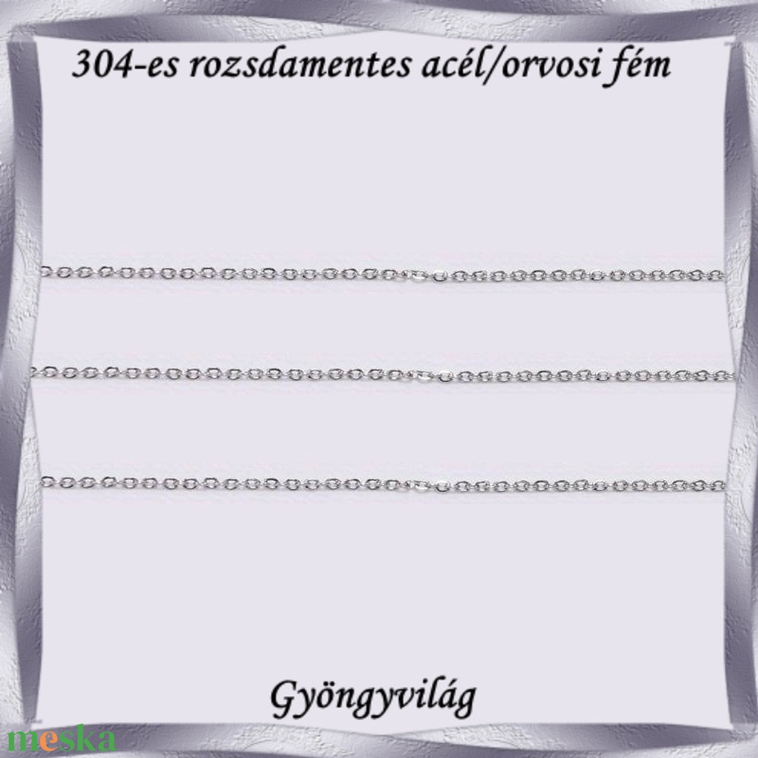 304 Nemes acél ékszerkellék: lánc méterben NALM 04-1,6 - kellékek & szerszámok - ékszerkellék - nyaklánc alap - Meska.hu 304 Nemes acél ékszerkellék: lánc méterben NALM 04-1,6 - kellékek & szerszámok - ékszerkellék - nyaklánc alap - Meska.hu