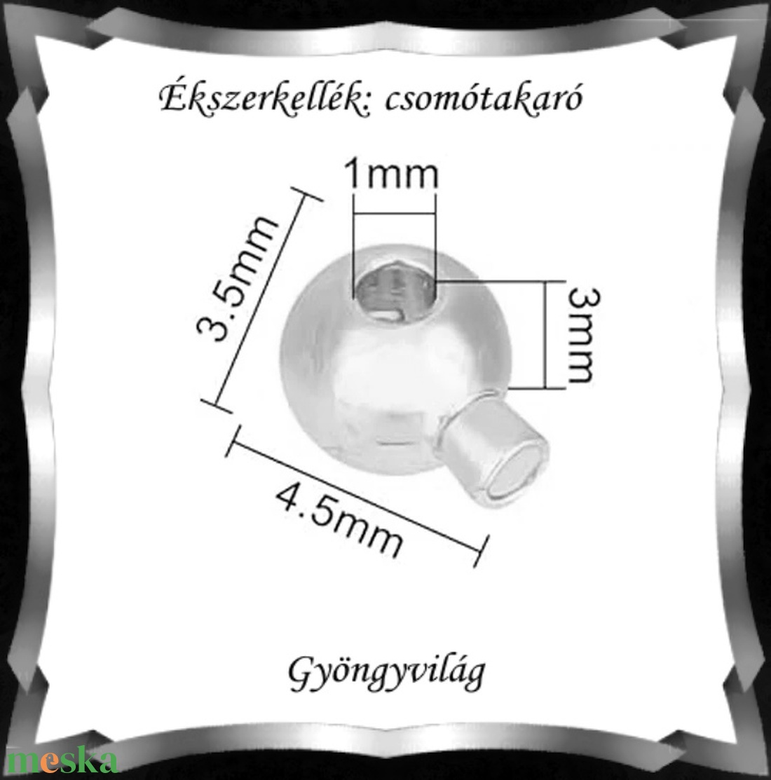 Ékszerkellék: csomótakaró/stopper BCST 07 2db - kellékek & szerszámok - gyöngyfűzés kellékek - egyéb alkatrész - Meska.hu