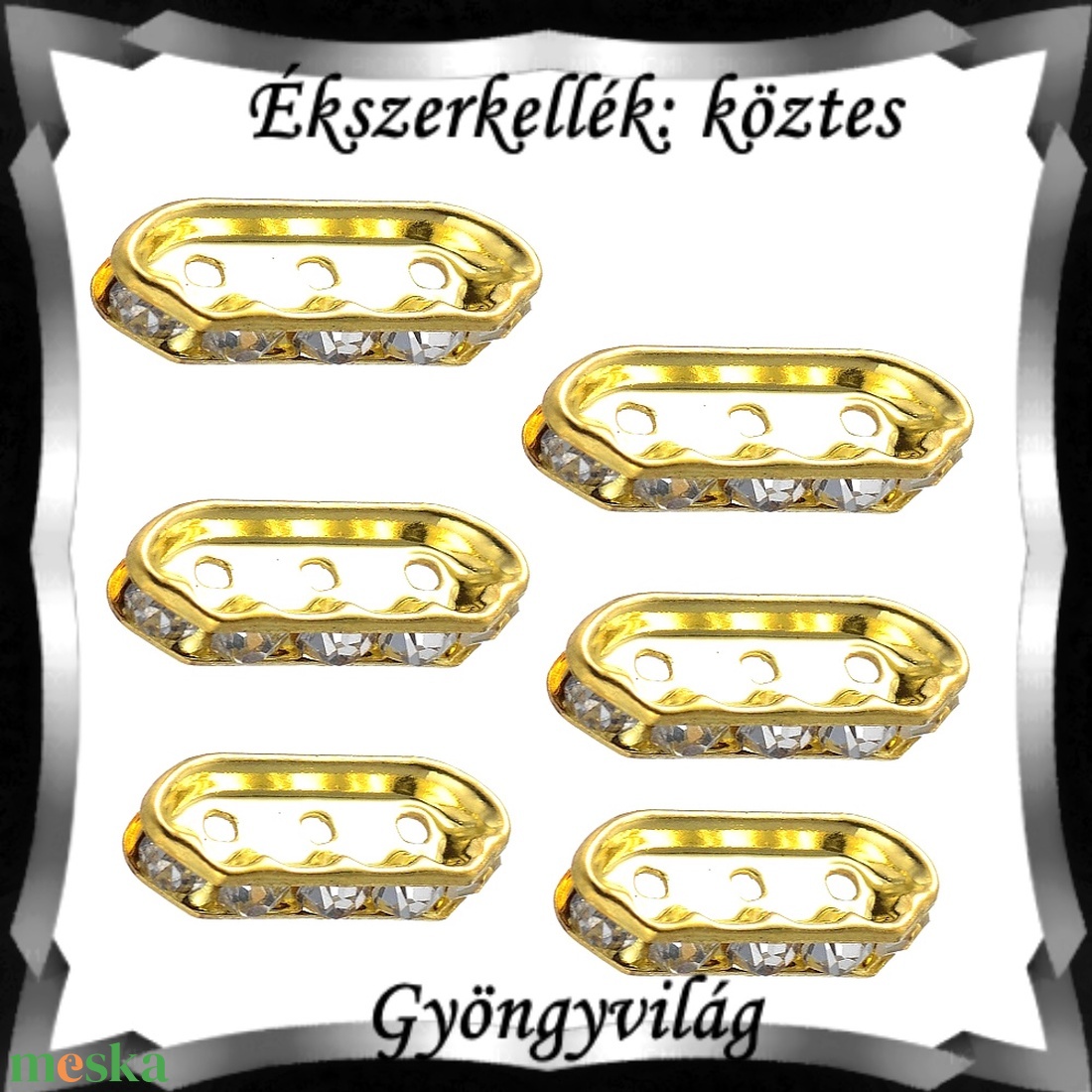 Ékszerkellék: köztes / díszítőelem / gyöngy BKÖ 3S 07a 5db - kellékek & szerszámok - gyöngyfűzés kellékek - fém köztesek - Meska.hu