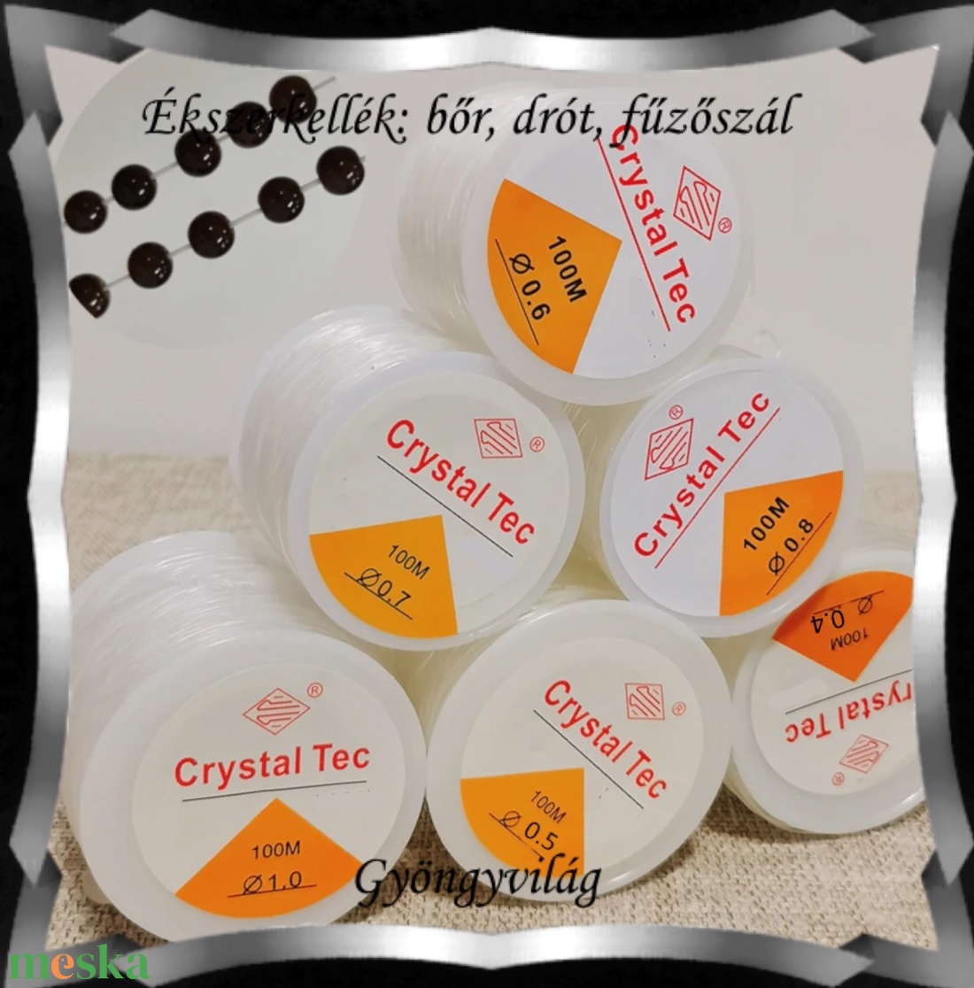 Ékszerkellék: drót, damil, fűzőszál. Gumis, elasztikus damil FSZ06-2 több méretben - kellékek & szerszámok - gyöngyfűzés kellékek - egyéb alkatrész - Meska.hu Ékszerkellék: drót, damil, fűzőszál. Gumis, elasztikus damil FSZ06-2 több méretben - kellékek & szerszámok - gyöngyfűzés kellékek - egyéb alkatrész - Meska.hu