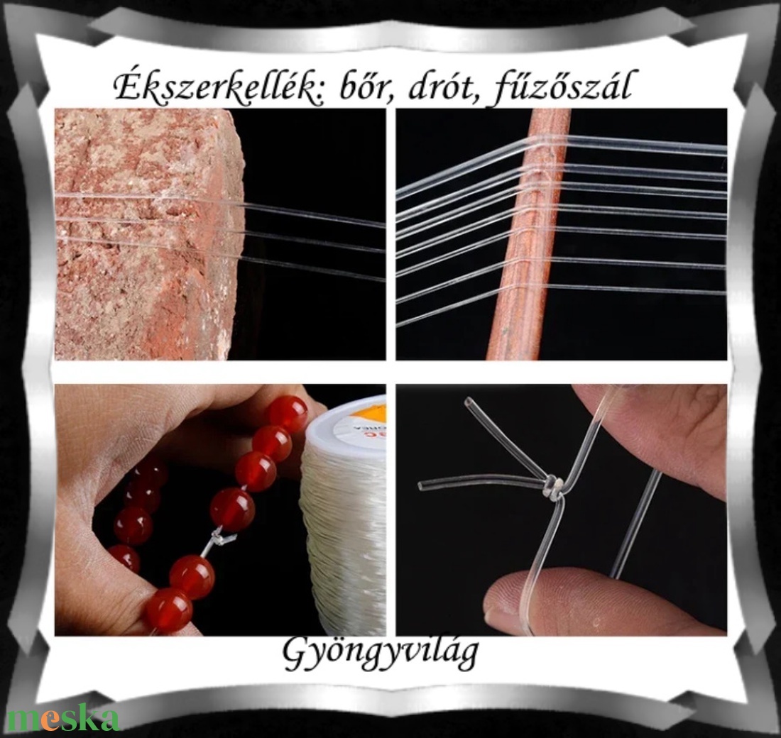 Ékszerkellék: drót, damil, fűzőszál. Gumis, elasztikus damil FSZ06-2 több méretben - kellékek & szerszámok - gyöngyfűzés kellékek - egyéb alkatrész - Meska.hu Ékszerkellék: drót, damil, fűzőszál. Gumis, elasztikus damil FSZ06-2 több méretben - kellékek & szerszámok - gyöngyfűzés kellékek - egyéb alkatrész - Meska.hu