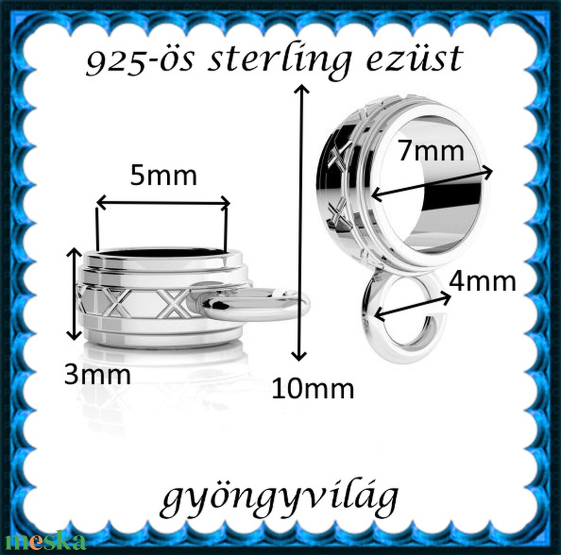 925-ös sterling ezüst ékszerkellék: medáltartó, medálkapocs EMT 49 - kellékek & szerszámok - ékszerkellék - medáltartó, medálkapocs - Meska.hu