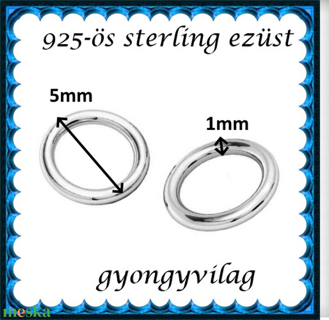 925-ös sterling ezüst ékszerkellék: karika zárt ESZK Z 5x1 mm 2db/cs - kellékek & szerszámok - gyöngyfűzés kellékek - szerelőkarika - Meska.hu 925-ös sterling ezüst ékszerkellék: karika zárt ESZK Z 5x1 mm 2db/cs - kellékek & szerszámok - gyöngyfűzés kellékek - szerelőkarika - Meska.hu