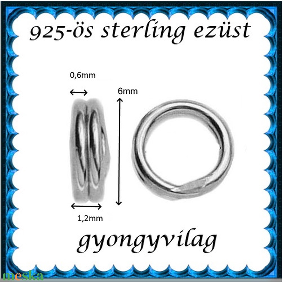 925-ös sterling ezüst ékszerkellék: karika dupla ESZK D 6x0,6 1db/csomag - kellékek & szerszámok - gyöngyfűzés kellékek - egyéb alkatrész - Meska.hu 925-ös sterling ezüst ékszerkellék: karika dupla ESZK D 6x0,6 1db/csomag - kellékek & szerszámok - gyöngyfűzés kellékek - egyéb alkatrész - Meska.hu