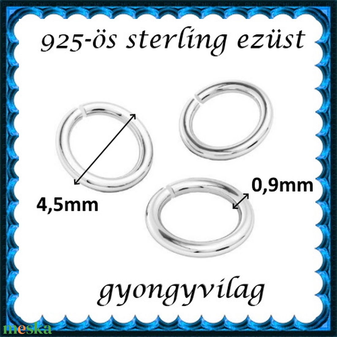 925-ös sterling ezüst ékszerkellék: karika nyitott ESZK NY 4,5x0,9 mm 3db/csomag - kellékek & szerszámok - gyöngyfűzés kellékek - szerelőkarika - Meska.hu 925-ös sterling ezüst ékszerkellék: karika nyitott ESZK NY 4,5x0,9 mm 3db/csomag - kellékek & szerszámok - gyöngyfűzés kellékek - szerelőkarika - Meska.hu
