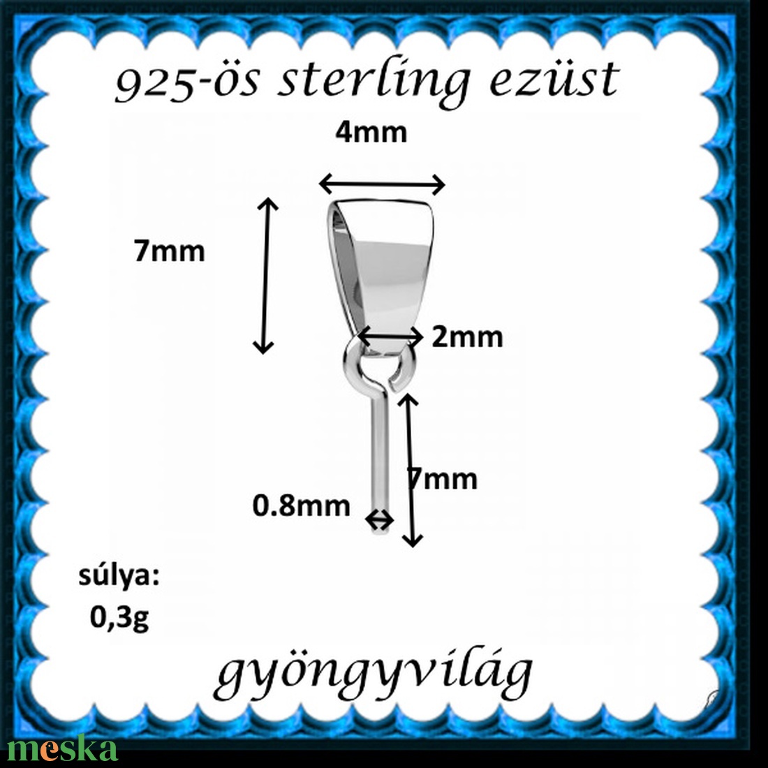 925-ös ezüst medálkapocs EMK 121 1db/csomag - kellékek & szerszámok - ékszerkellék - medáltartó, medálkapocs - Meska.hu 925-ös ezüst medálkapocs EMK 121 1db/csomag - kellékek & szerszámok - ékszerkellék - medáltartó, medálkapocs - Meska.hu