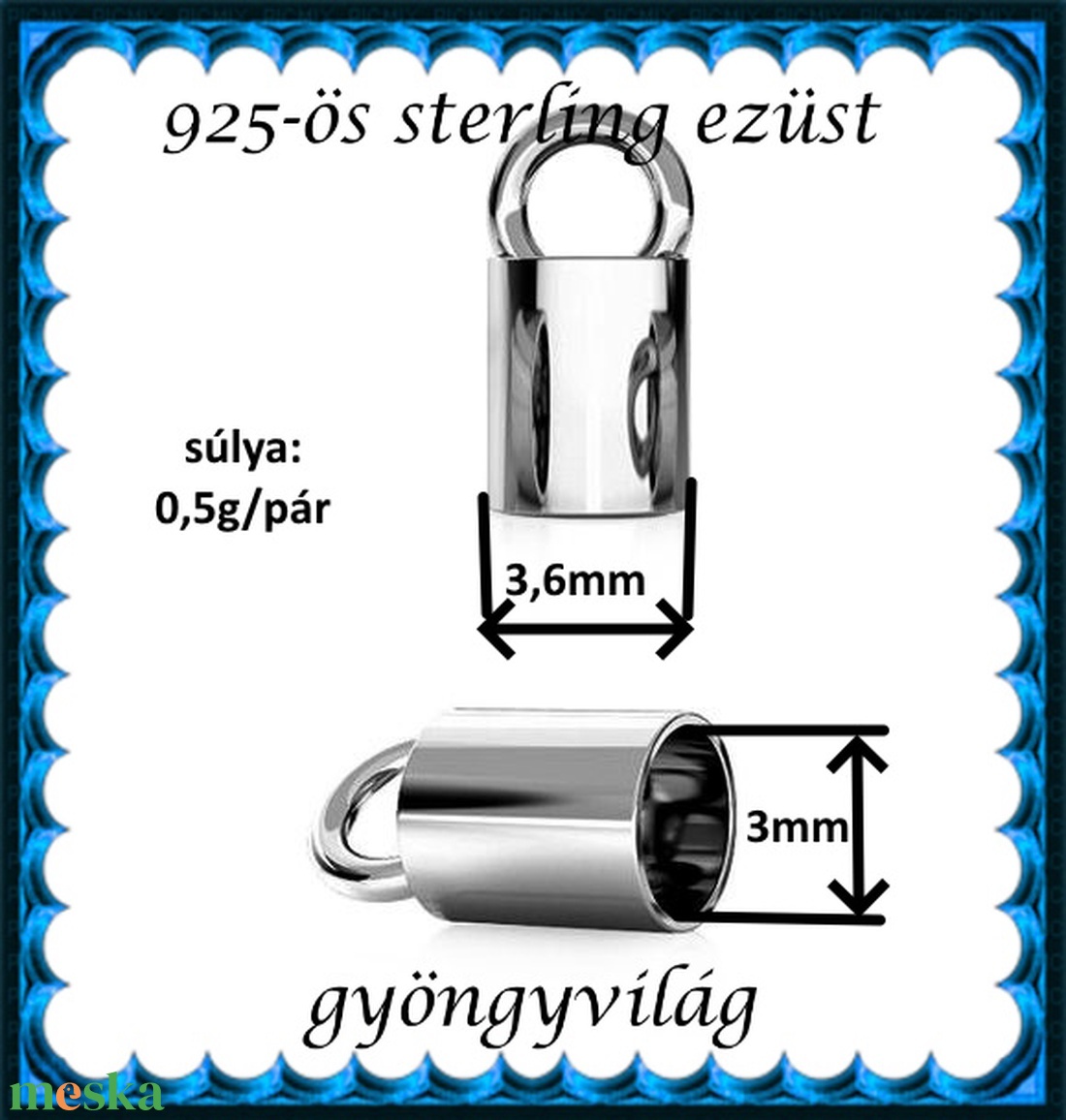 925-ös ezüst lánckapocsvég ELK V 14-3 - kellékek & szerszámok - gyöngyfűzés kellékek - egyéb alkatrész - Meska.hu 925-ös ezüst lánckapocsvég ELK V 14-3 - kellékek & szerszámok - gyöngyfűzés kellékek - egyéb alkatrész - Meska.hu